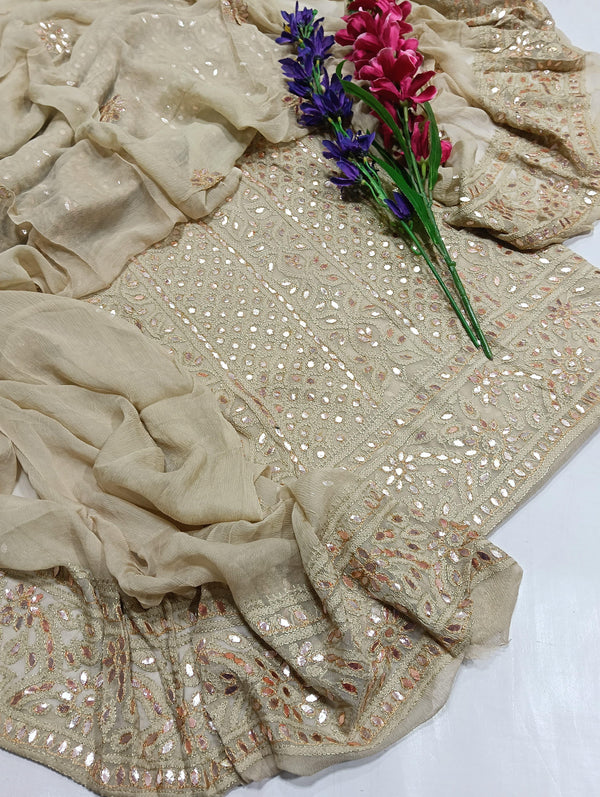 Premium Handmade chikenkari Press Gota